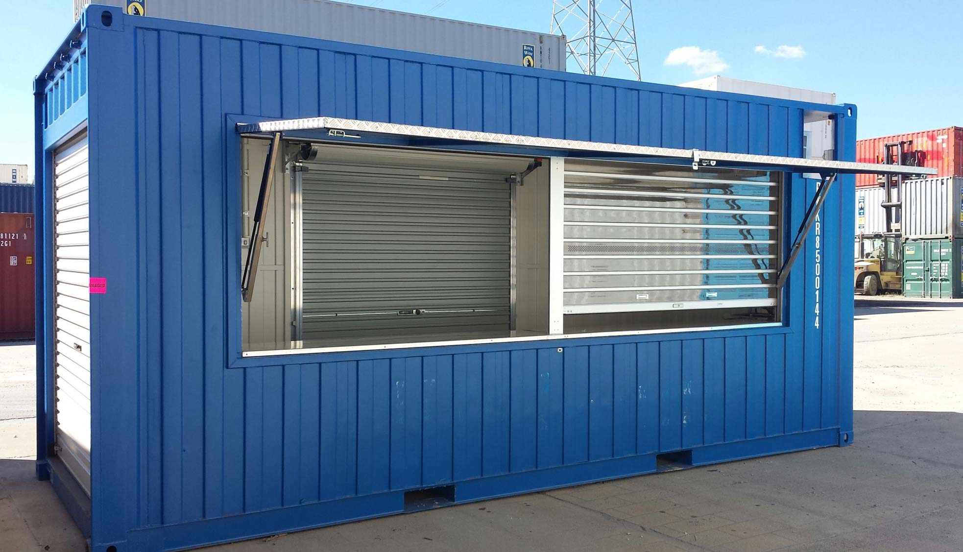 Shipping Container Doors And Windows Roll Up And Awnings Interport