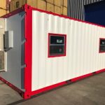 Custom Painted Shipping Container Office - White and Red