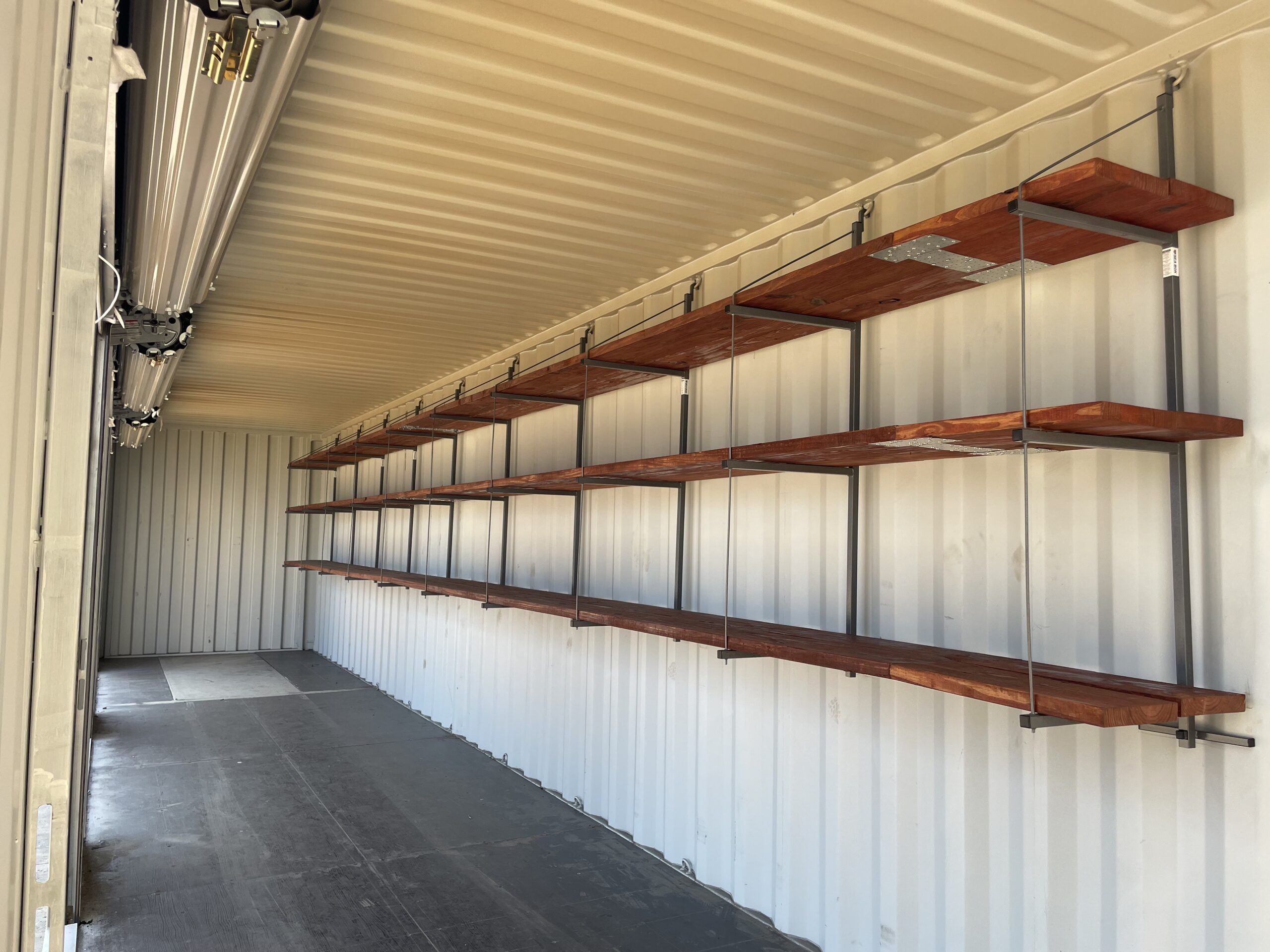 Shipping container shelving and racking for sale