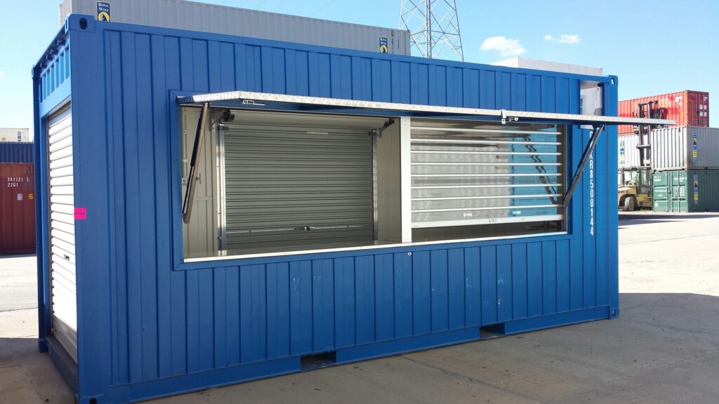 Custom shipping container kiosk